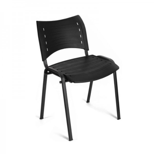 Eleganter Stuhl mit schwarzer Epoxidstruktur und schwarzer Kunststoffschale